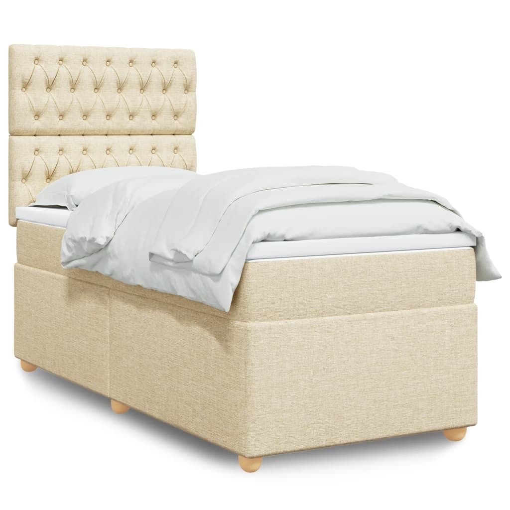 Maison Exclusive - Boxspringbett mit Matratze Creme 80x200 cm Stoff