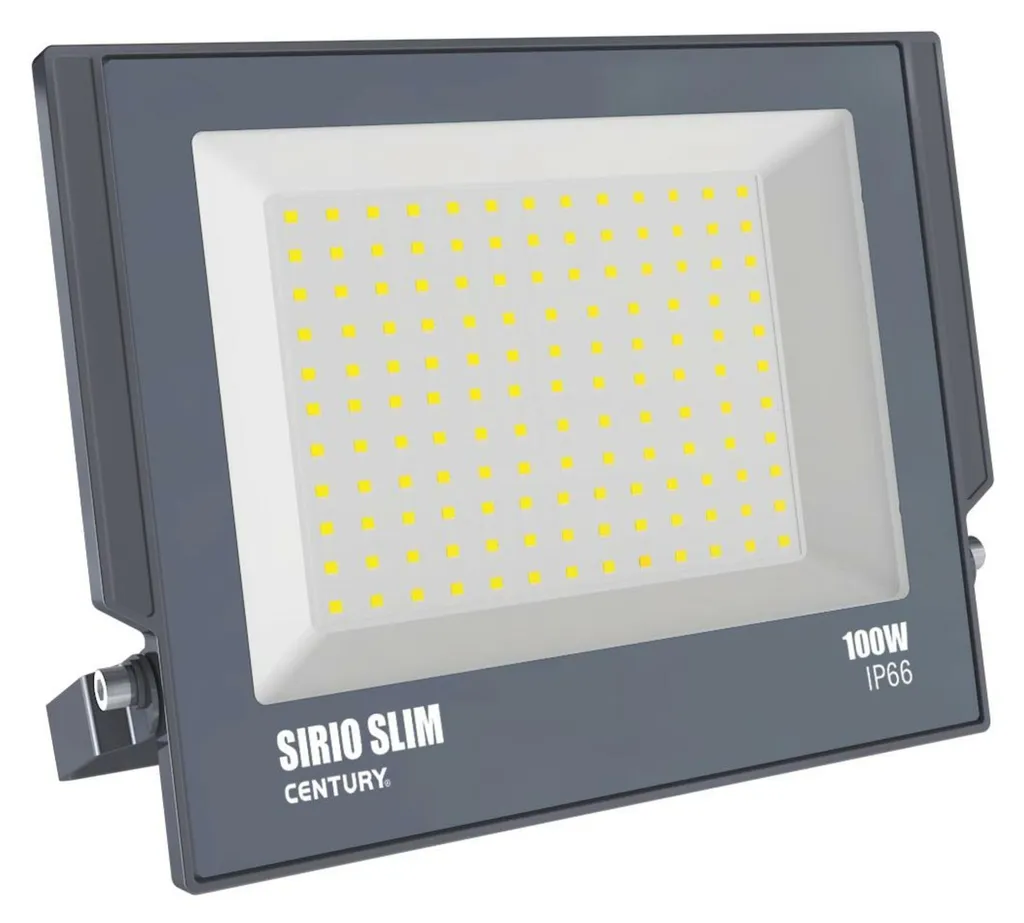Projecteur LED 9000 lm Extra Plat Sirio Slim 100W Noir IP66 CENTURY