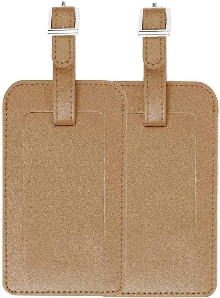 Étiquettes Bagages Résistantes en Polyuréthane Marron avec Attaches
