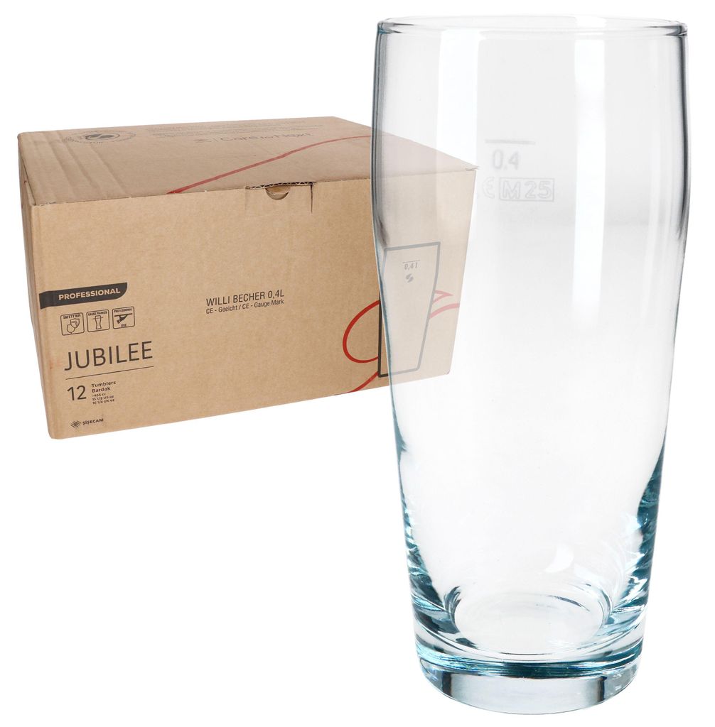 12er Set Willibecher 0,4 L geeicht Bierglas Trinkglas Produktbild 