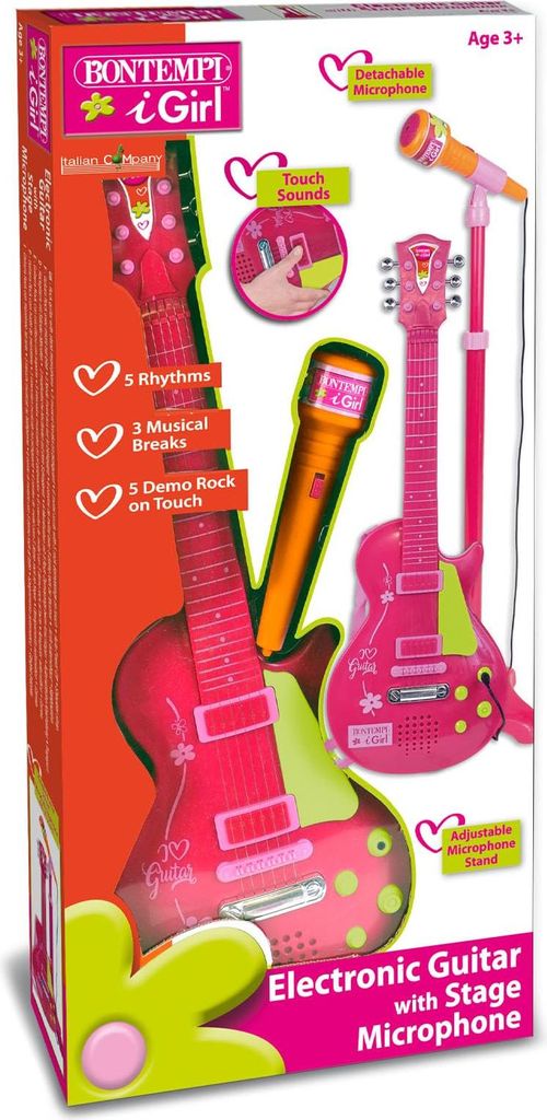 Bontempi Guitare Rock Électronique Et Micro Sur Pied I Image du produit 