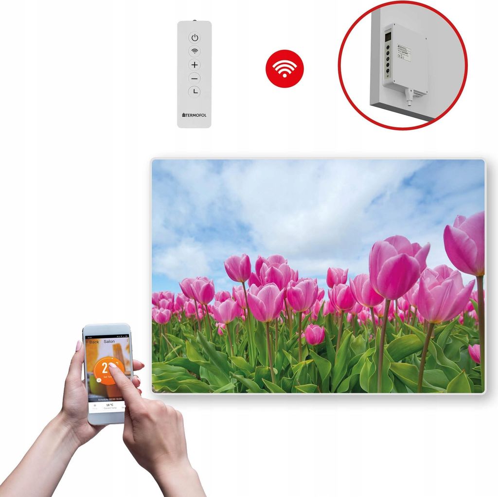Termofol TF-SWT Infrarot Wandheizung - Wandheizung Elektrisch - Blume2 - 500W - 60x85 cm