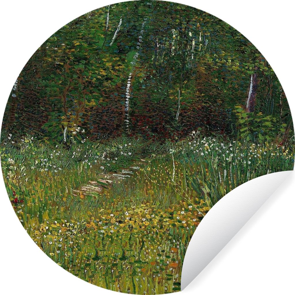 MuchoWow Runde Wandtattoo - Wandsticker Tapete Aufkleber Asnières - Vincent van Gogh Ø 100 cm Selbstklebend und Repositionierbar - Wandaufklebe...