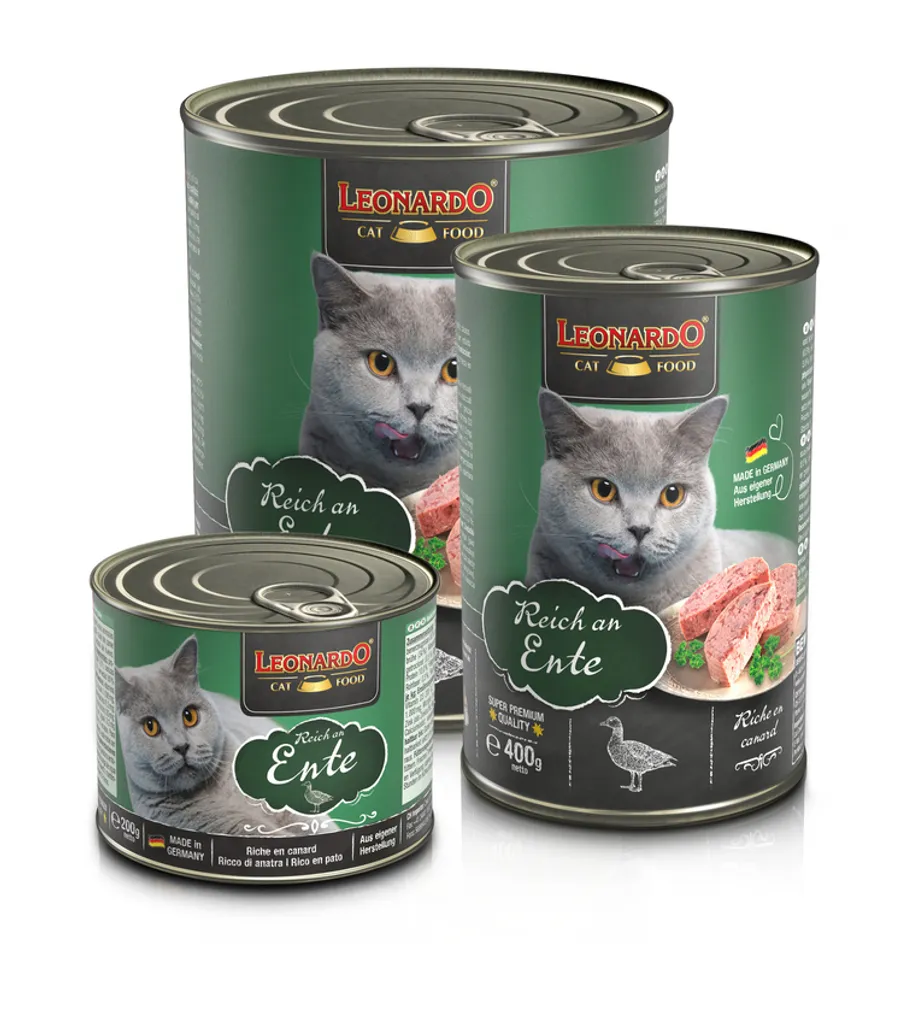 Pâtée pour Chat Leonardo au Canard 800g Alimentation Humide Riche