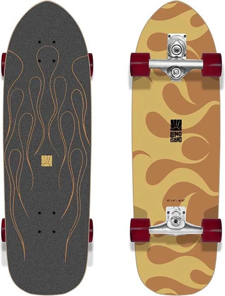 Planche de Surfskate Long Island Flaming 32'' - Idéal pour le Carving