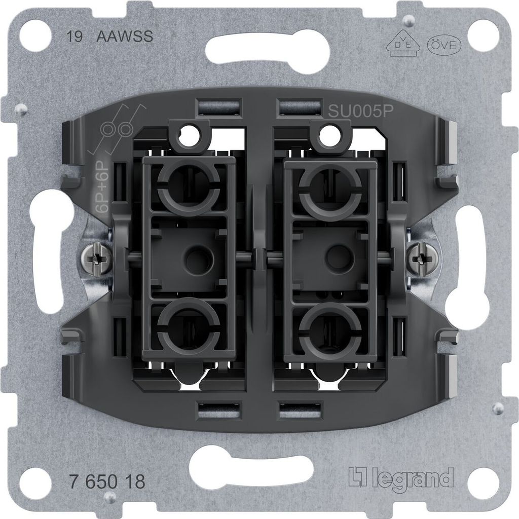 Legrand SEANO Einsatz 765018 Doppeltaster m.2 Wechselkontakten 10A 5 (765018)