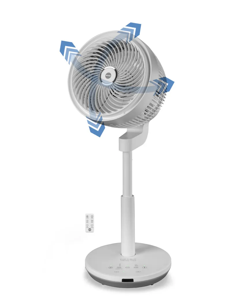 Ventilateur tour Macom Tornado double oscillation avec télécommande - 3