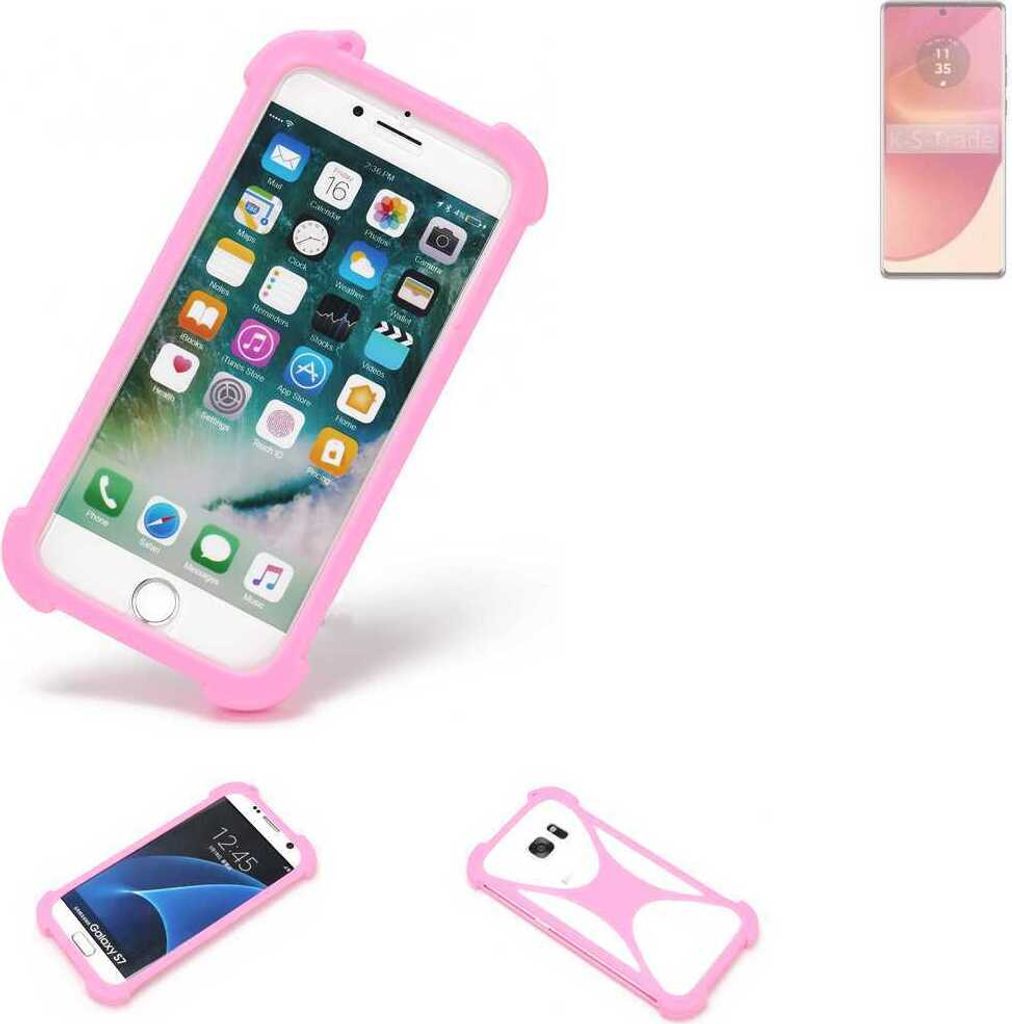 K-S-Trade Handy Hülle kompatibel mit Motorola Edge 50 Fusion Schutz Hülle Bumper Silikon Schutz Hülle Cover Case Silikoncase Silikonbumper TPU