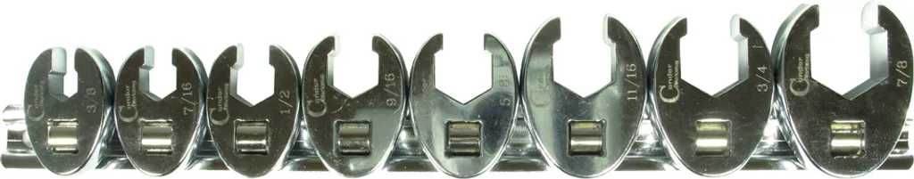 Jeu de 8 clés à patte d'oie 3/8" à 7/8" douilles pouces en acier chrome