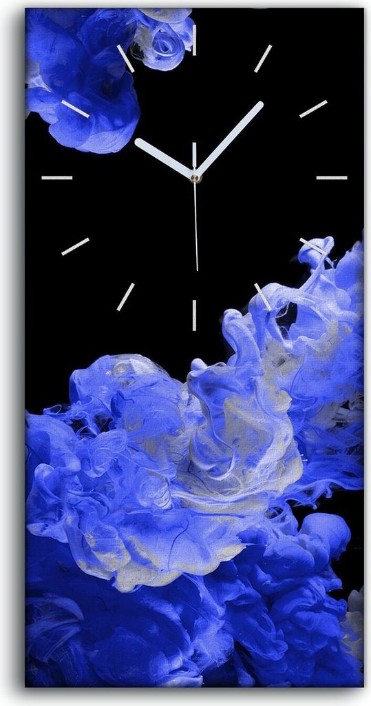 Dekor Leinwand Uhr Wandbilder Geräuschlos 30x60 Abstrakter Kunst Rauch - weiße Hände
