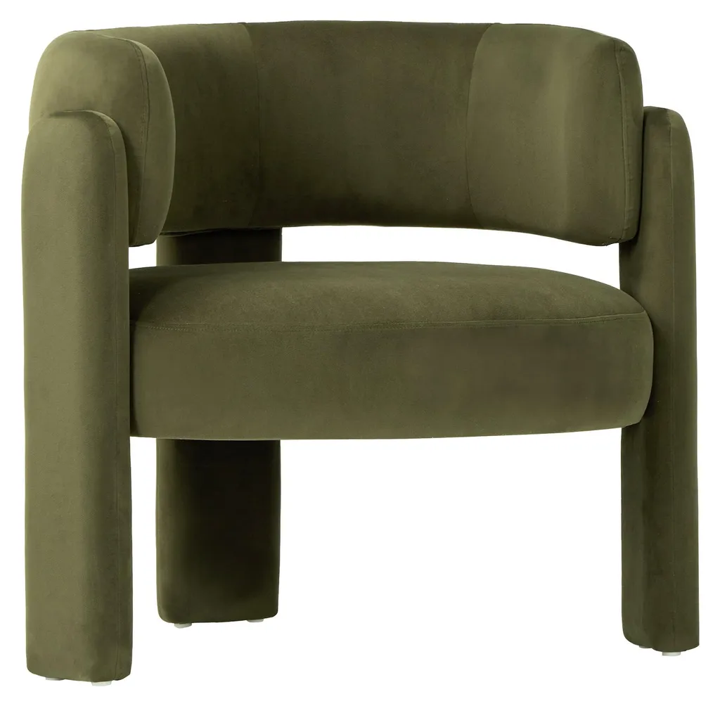 COLAMY Fauteuil Design Minimaliste Vert - Chaise de Salon Moderne Chic