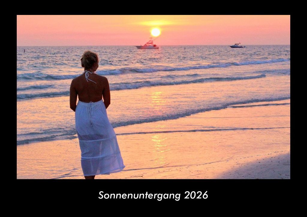 Sonnenuntergang 2026 Fotokalender - Querformat DIN A3, Monatskalender mit Bild-Motiven aus Fauna und Flora, Natur, Blumen und Pflanzen