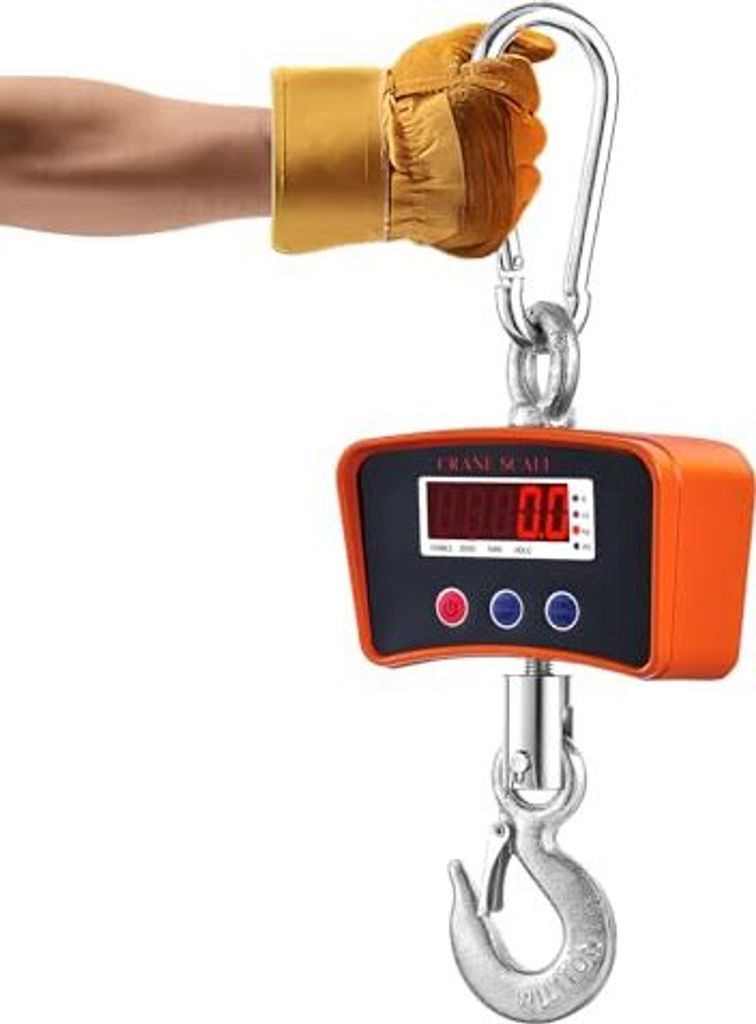 Bonvoisin Kranwaage 2200lbs/1000kg, digitale Hängewage, wiederaufladbare, robuste Industrie-Gabelwaage, Ablesbarkeit 0,44 lbs/0,2kg mit 3