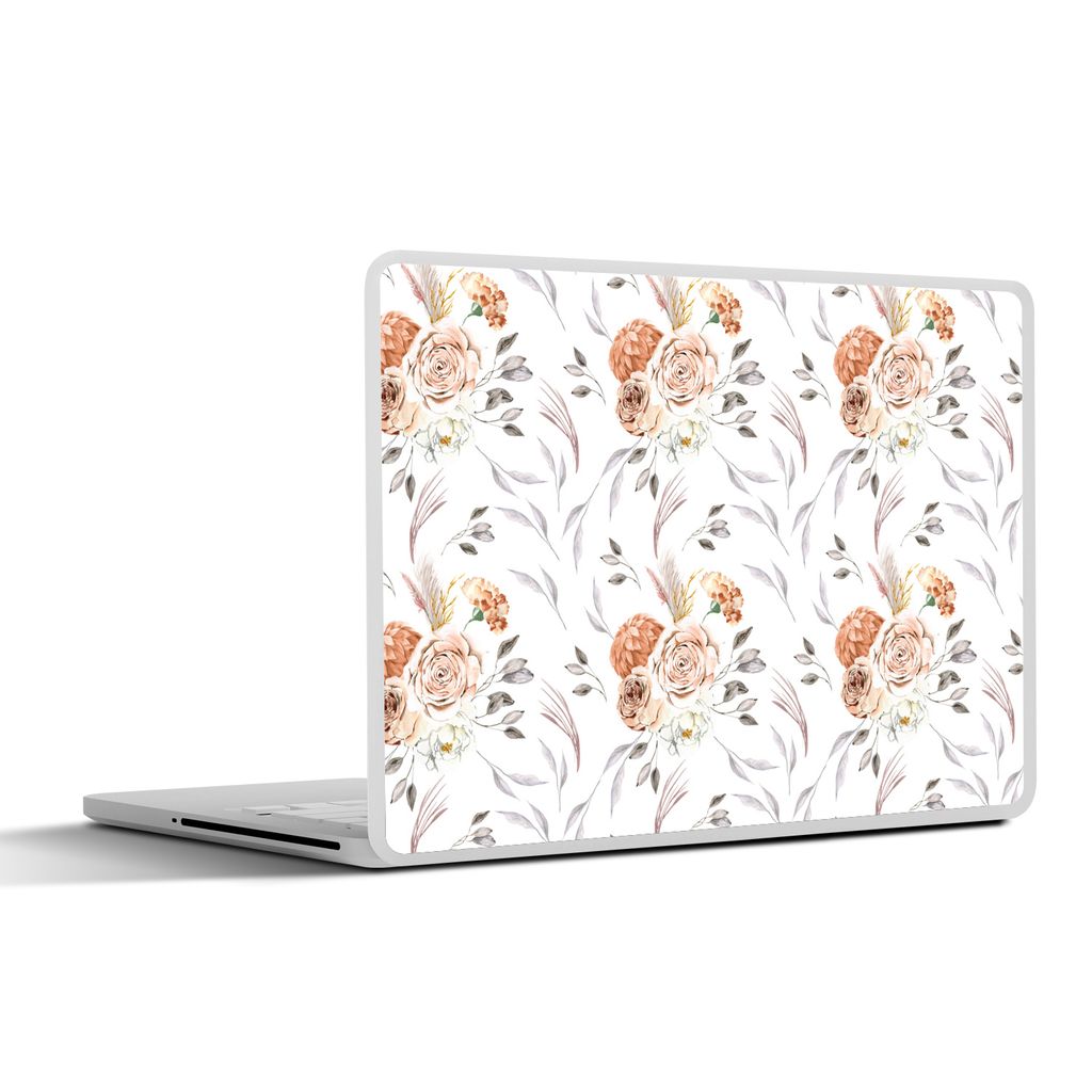 MuchoWow Laptop Aufkleber Sticker Cover Blumen - Blätter - böhmische Dekoration 31x22.5 cm - Laptop-Deko