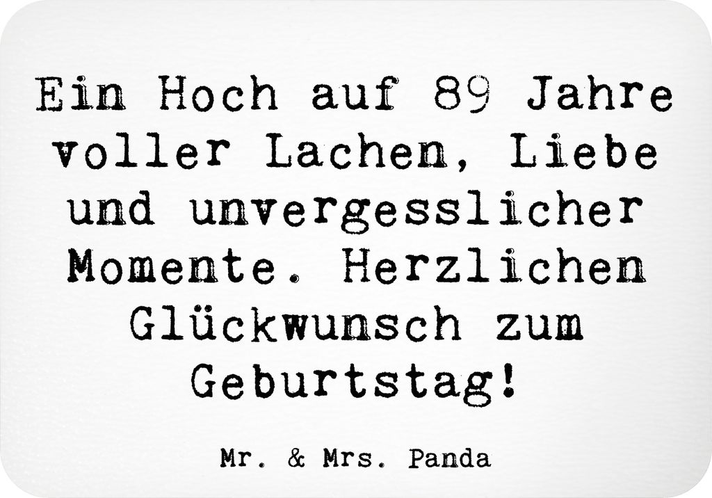 Mr. & Mrs. Panda magnet Spruch 89. Geburtstag - Weiß - Geschenk, Pinnwandmagnet, Happy Birthday, Geburtstagsfeier, Alter, haftmagnet, Erinnerungen...