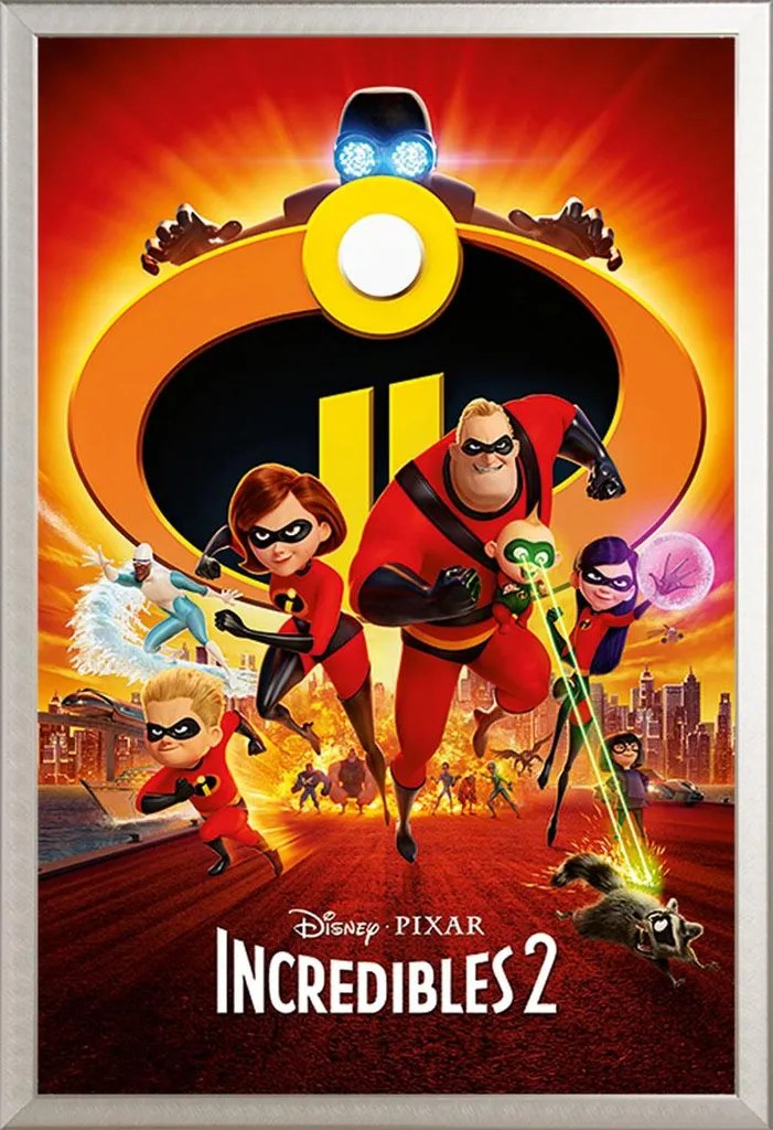 The Incredibles 2 Poster + Cornice Alluminio Shinsuke Shabby-Chic