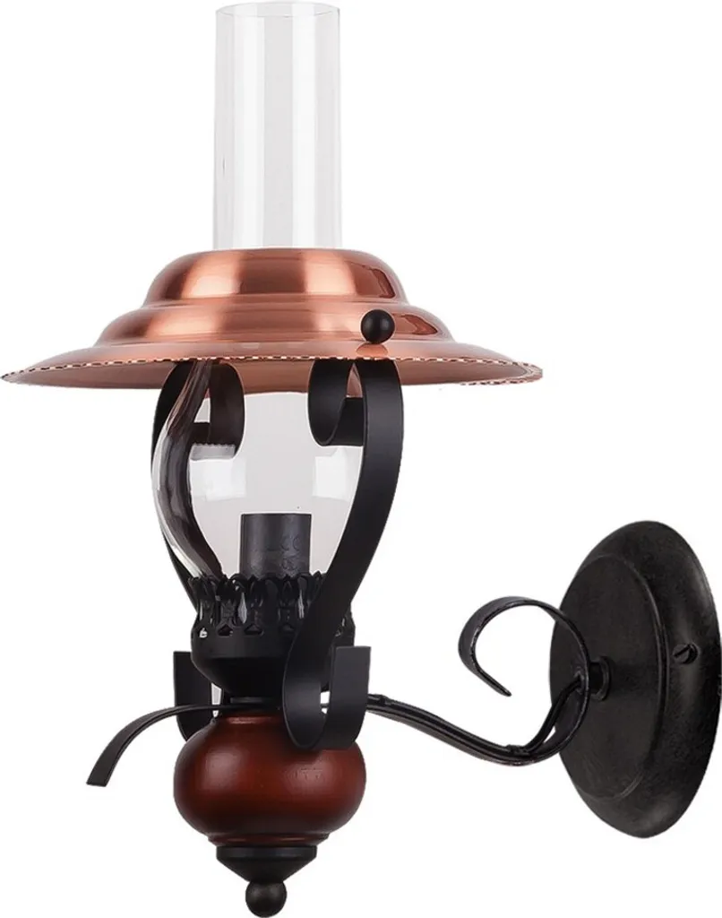 Rabalux 7868 Applique Enna Legno Nero | Lampada Parete Rustica ø220mm