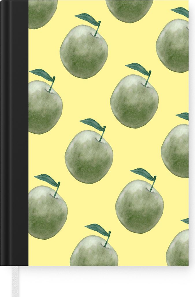 MuchoWow Notizbuch Tagebuch Haushaltsbuch Notebook A5 Äpfel - Grün - Gelb - Notizblock - Notizheft - Notebook - Schreibblock - Papier