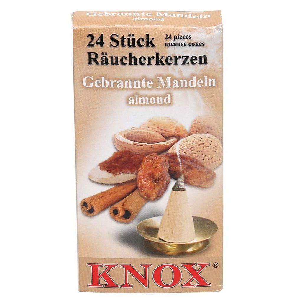 KNOX - 4er Set Räucherkerzen Räucherkegel Gr. M - Gebrannte Mandeln
