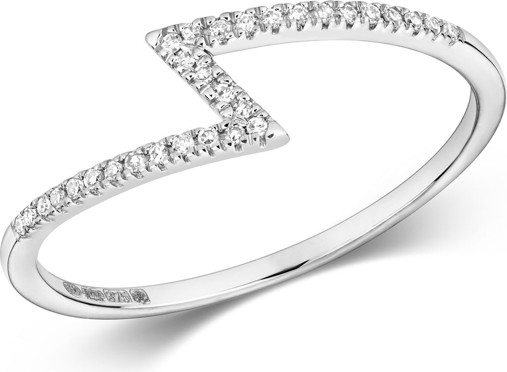 Funkelndes Feuer Modischer 9 Karat (375) Weißgold Diamant Produktbild 