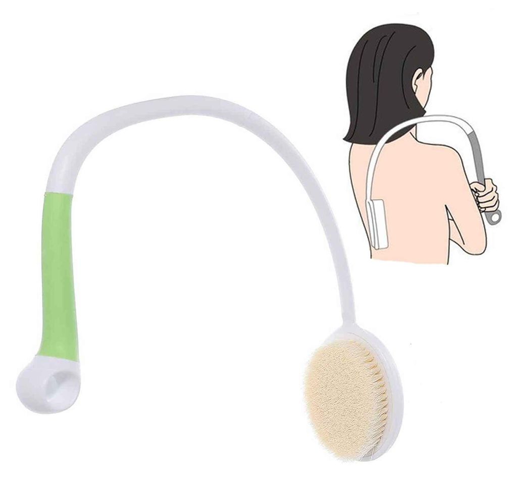 Rückenbürste mit langem Griff, ergonomische Duschbürste mit weichen Borsten, erreicht mühelos alle Körperpartien, geeignet für alle Hauttypen...