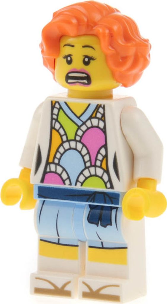 1x Lego Minifigur Ninjago Movie Lauren Haare orange Produktbild 