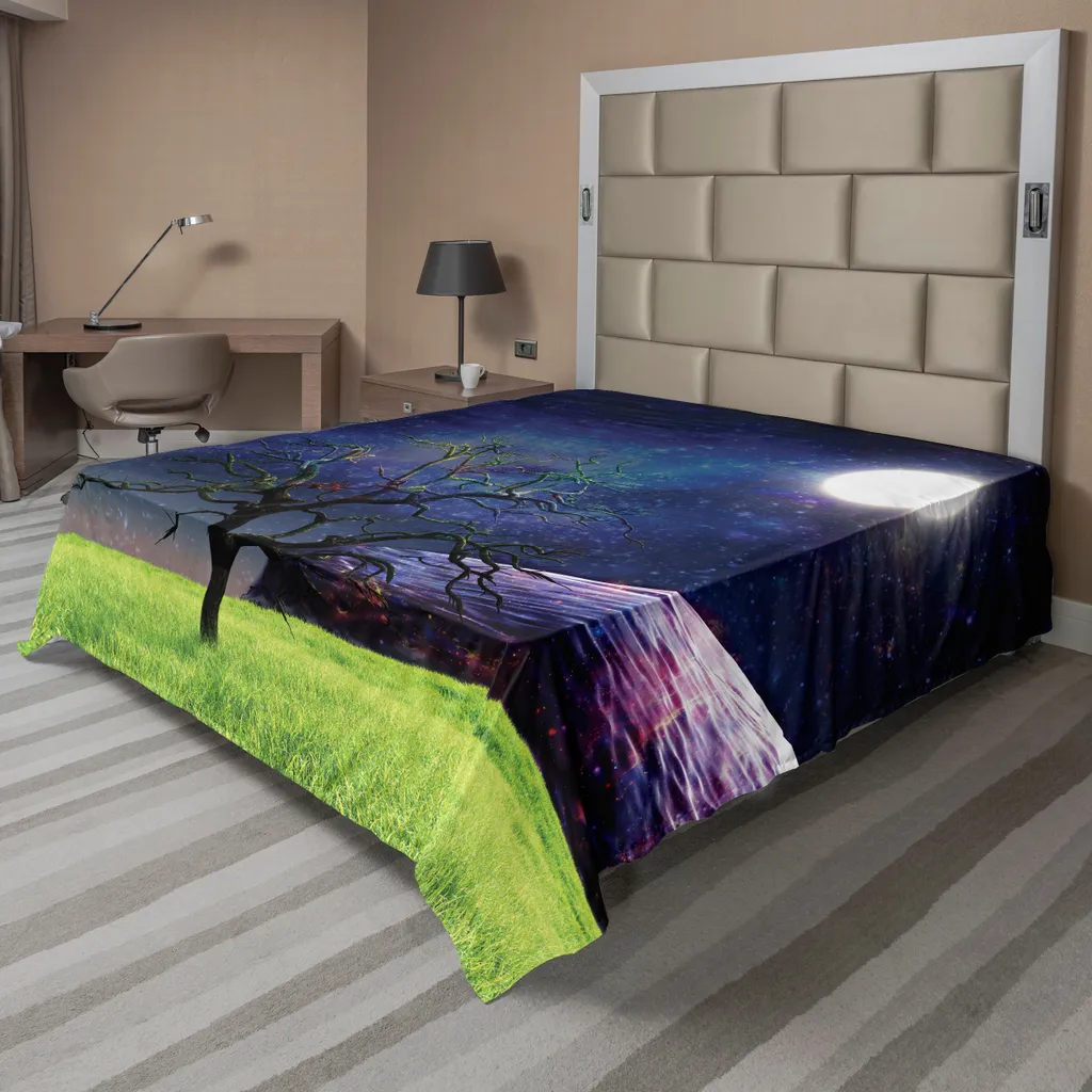 Drap plat décoratif Arbre et Pleine Lune 266x260 pour Chambre d'Adulte