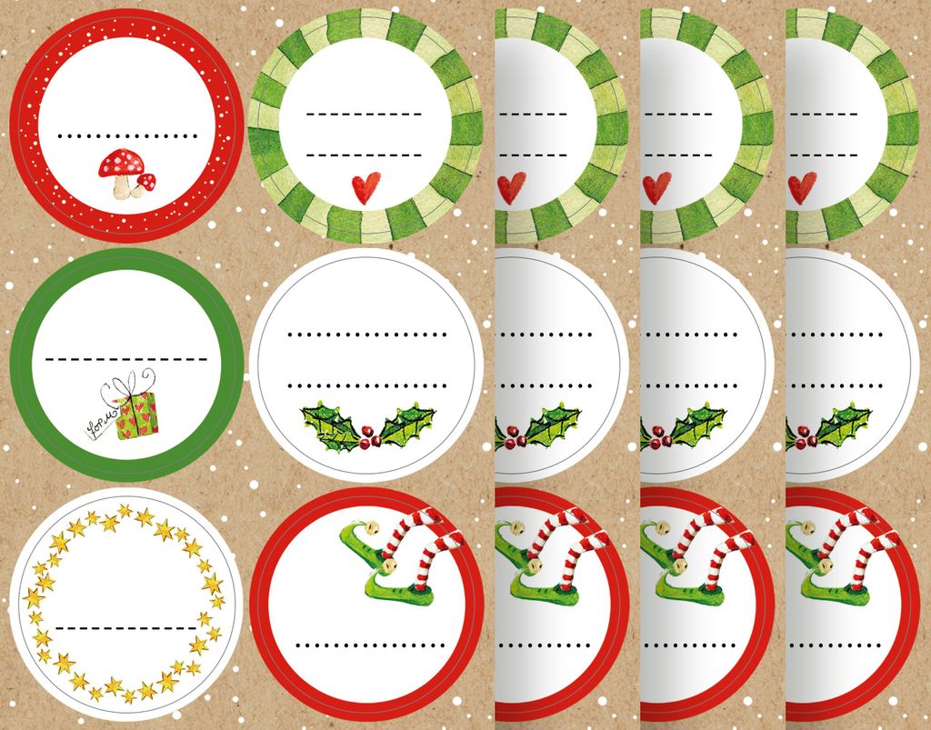 Braun Company Jolly Christmas Sticker Set 24 Stück 5 cm 11.5 x 17 cm