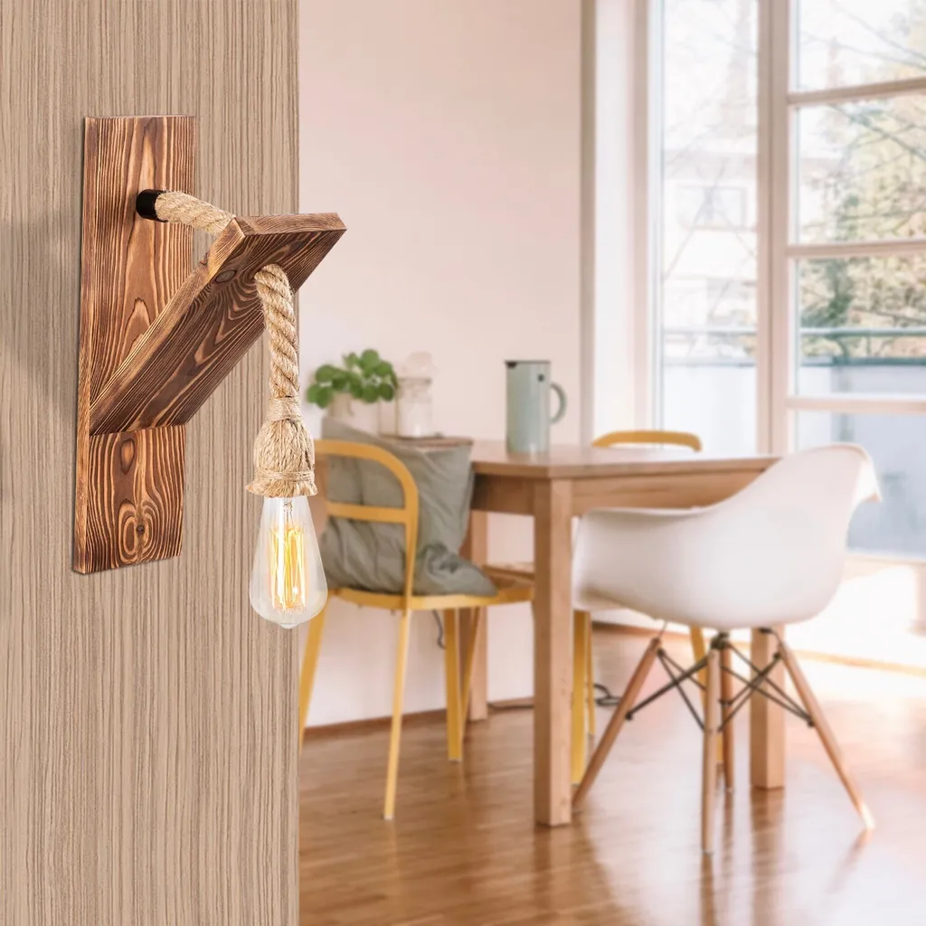 Opviq Erebos 115-A Applique in Legno di Abete Naturale - Illuminazione Rustica