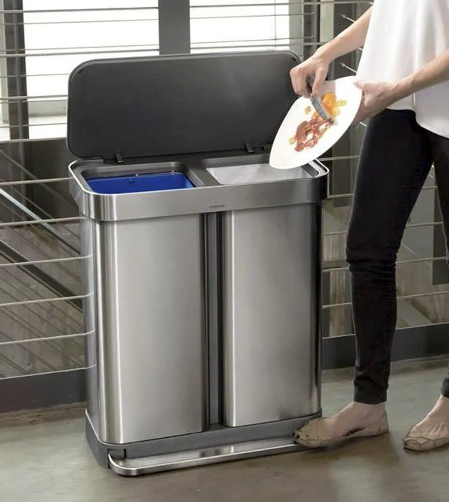 Poubelle à Pédale Simplehuman avec Double Compartiment Silent Close - 20
