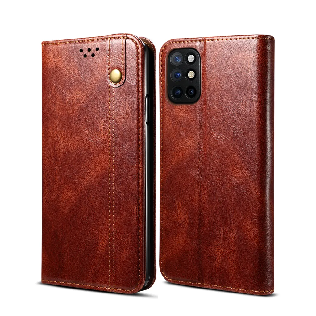 Custodia per OnePlus 8T, custodia in pelle flip wallet con funzione di supporto rosso