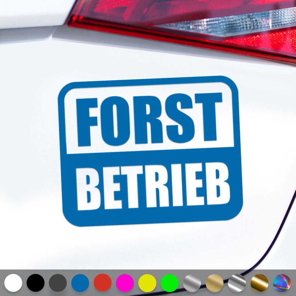 PantherPixel Forstarbeiten Aufkleber Forstwirt Forstbetrieb Sticker Auto Geschenkidee Farbe Blau