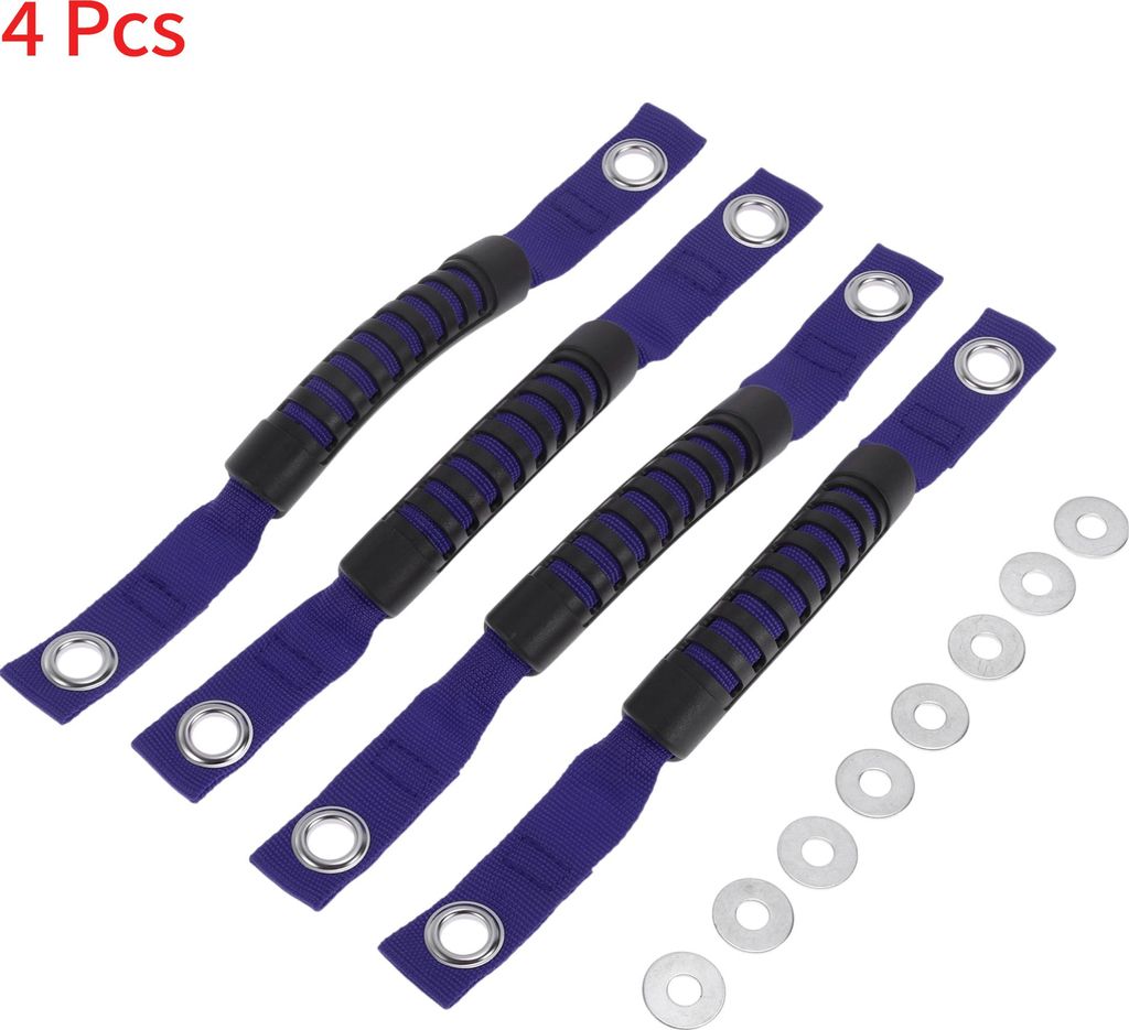 Roll Bar Griffgriffe für Jeep Wrangler 2018-2025 Griffhalter Nylon Kunststoff Schwarz Blau 4 Stück