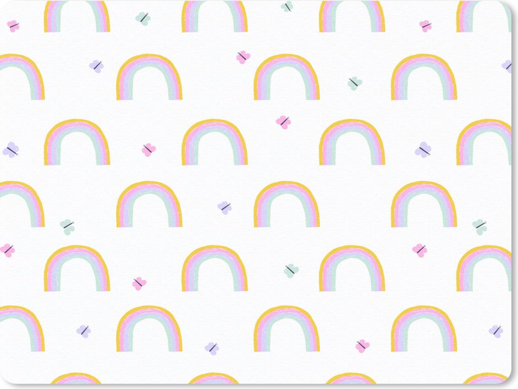 MuchoWow® Mauspad Mousepad Regenbogen - Schmetterling - Produktbild 