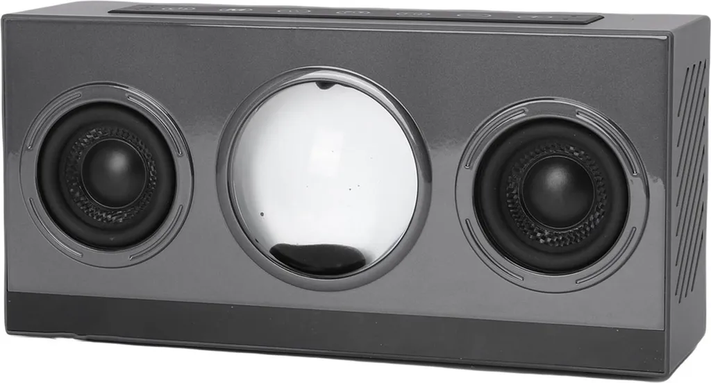 Speaker Ferrofluid Nero con Sveglia Digitale e Luci LED Dinamiche