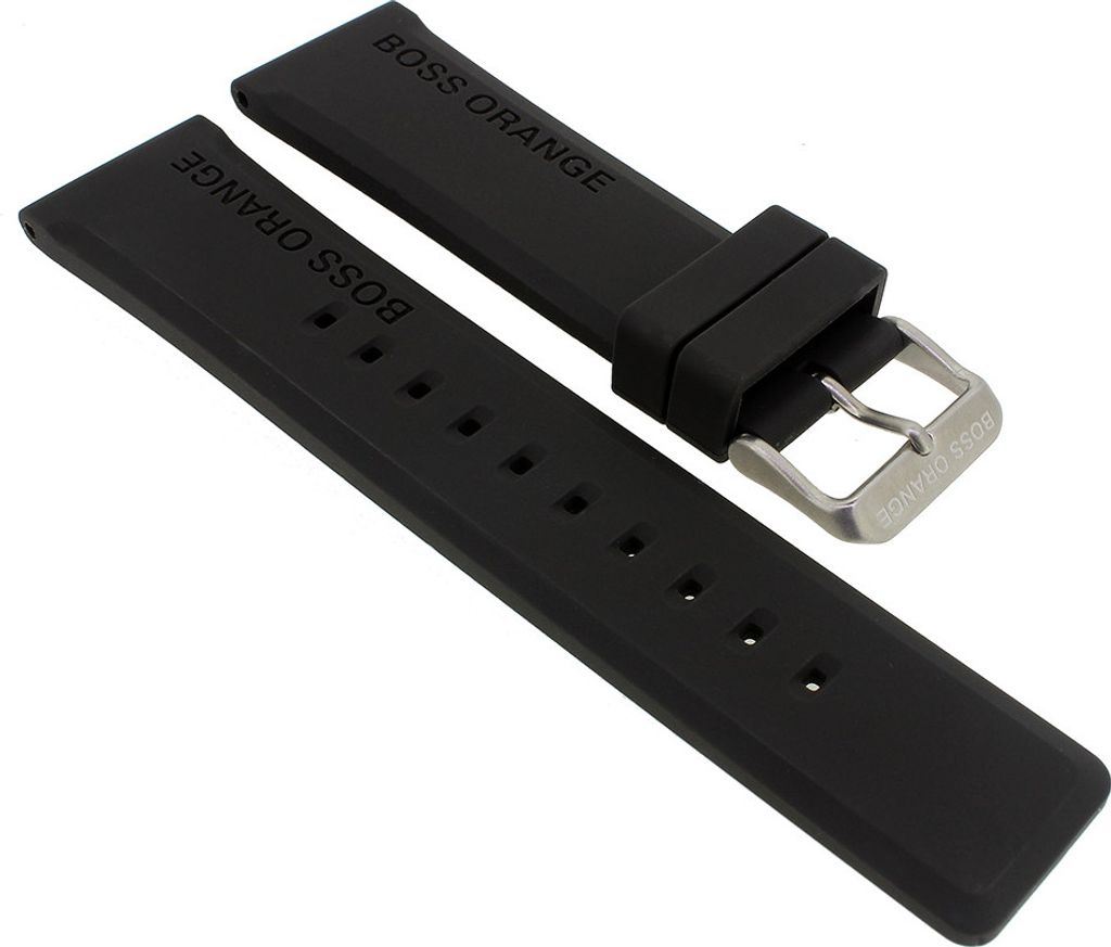 Hugo Boss Orange | Uhrenarmband 24mm | Silikon schwarz | für 1513377