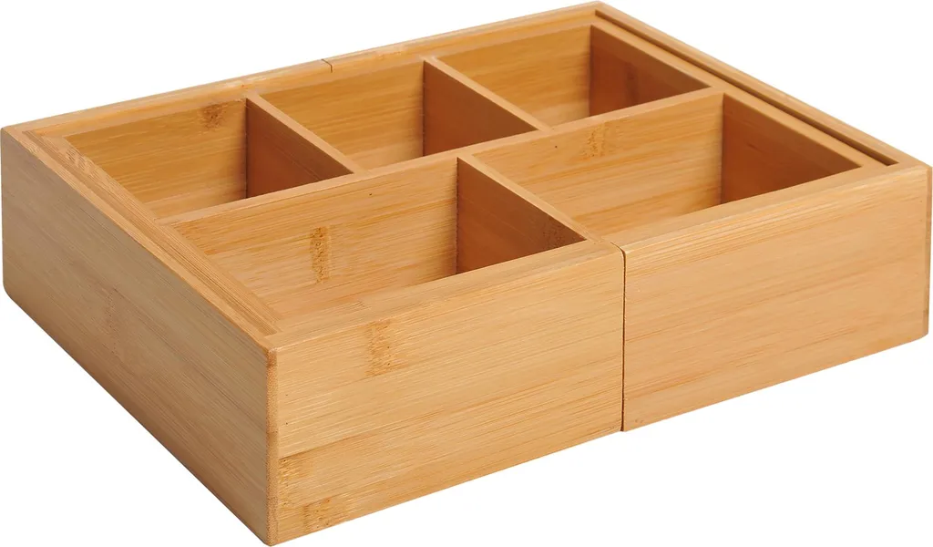 Rangement Tiroir pour Maquillage et Bijoux en Bambou Naturel Compact
