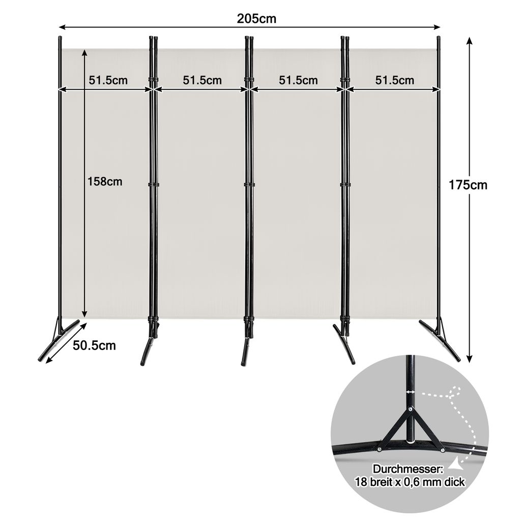 Raumteiler Paravent Spanische 175cm Klappbar Sichtschutz Stellwand Trennwand DIY 