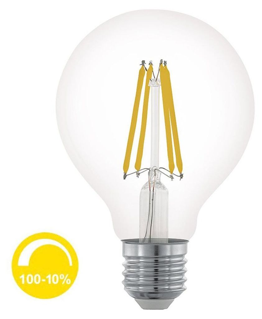 Eglo LED Filament G80 Globe 7,5W = 60W E27 klar 806lm warmweiß 2700K DIMMBAR