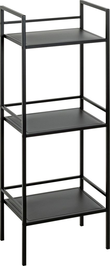 HAKU Regal Badregal schwarz - Metall, B/H/T: 35x95x25 cm Produktbild 