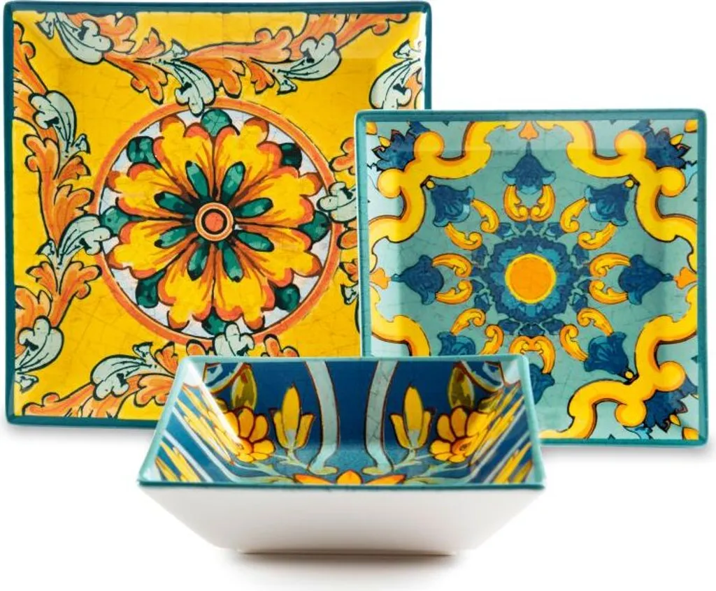 Servizio Tavola 18 Pezzi Excelsa Trinacria - Design Siciliano in Ceramica