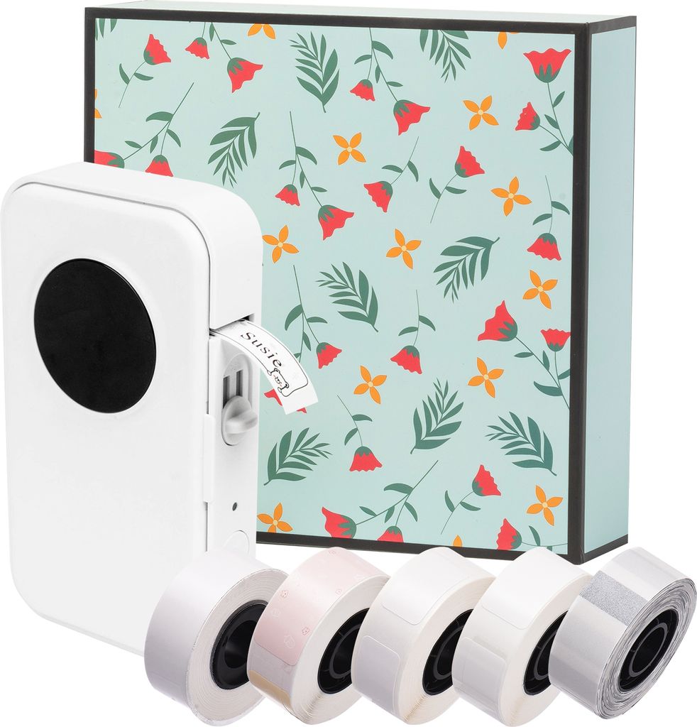 AIMO D35 Etikettendrucker Mini-Thermoetikettendrucker Taschenmaschine All-in-One BT Connect Klebeetikett DIY Datumsjournal Studienaufkleber Etikett...