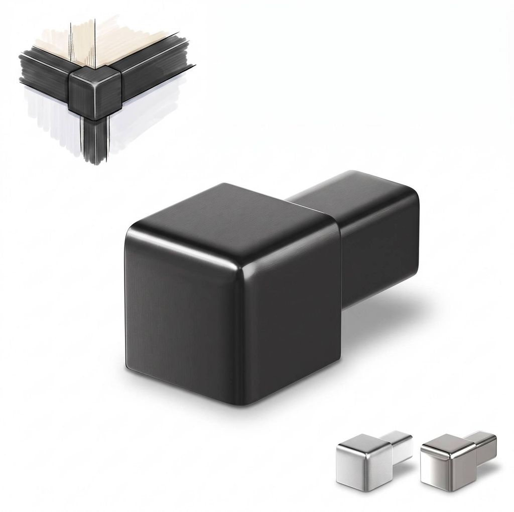 Dalsys Endstück Quadratprofil 10mm schwarz Edelstahl Produktbild 
