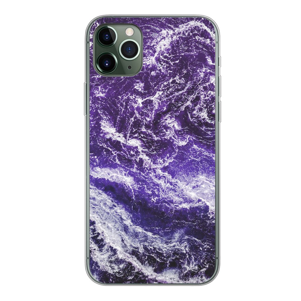 MuchoWow Handyhülle Schutzhülle Hülle für iPhone 11 Pro Max Mineralien - Muster - Naturstein Silikon Softcase Handy Hülle - Schutz