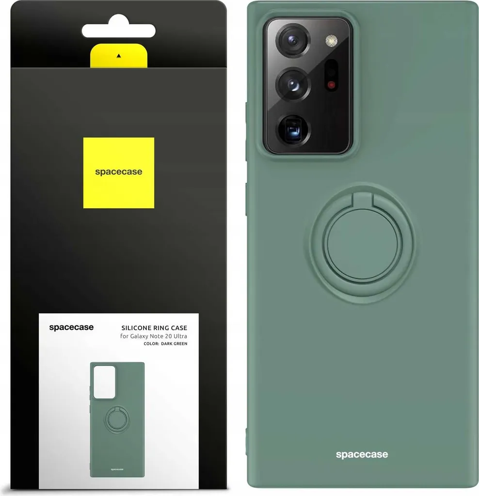 Cover Galaxy Note 20 Ultra SPACECASE Silicone Anello Verde Militare