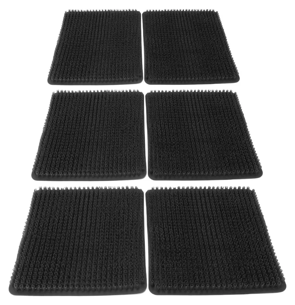 Tapis de ponte pour poules en plastique PE noir - Lot de 6 accessoires
