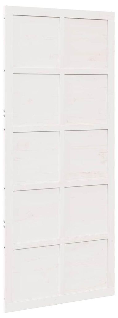 vidaXL Scheunentür Weiß 90 x 2,5 x 208 cm Massives Kiefernholz
