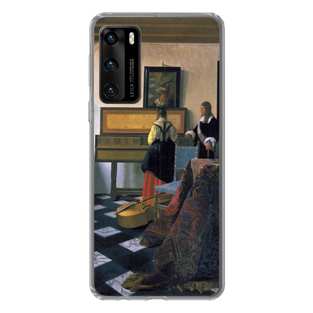 MuchoWow Handyhülle Schutzhülle Hülle für Huawei P40 Die Musikstunde - Johannes Vermeer Silikon Softcase Handy Hülle - Handytasche