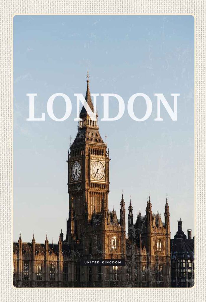 vianmo Holzschild 30x20 cm London UK Big Ben glocke Bildmotiv Reisemotiv Abenteuer Reisen