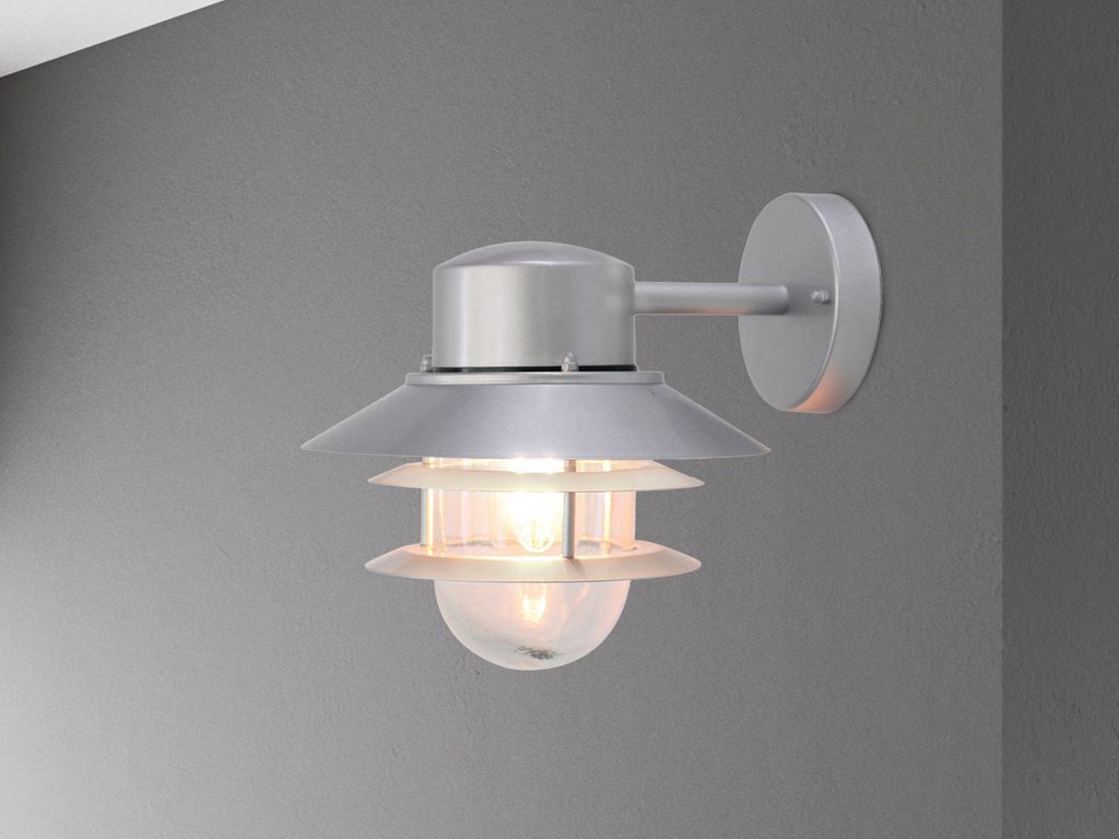 Elstead Copenhagen Außen-Wandleuchte E27 Silber IP44 Produktbild 